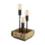 LAMPADA DA TAVOLO WOOTTON 3 X E27 BASE IN LEGNO MARRONE 25 x 22 H37.5