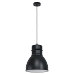 SOSPENSIONE EBURY METALLO NERO PARALUME NERO INTERNO BIANCO Ø38 H110