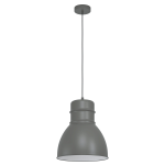 SOSPENSIONE EBURY METALLO GRIGIO PARALUME GRIGIO INTERNO BIANCO Ø38 H110