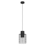 SOSPENSIONE MILLIGAN 1 X E27 METALLO NERO PARALUME RETICOLATO NERO Ø20 H110