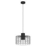 SOSPENSIONE MILLIGAN 1 X E27 METALLO NERO PARALUME RETICOLATO NERO Ø38 H110