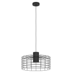 SOSPENSIONE MILLIGAN 1 X E27 METALLO NERO PARALUME RETICOLATO NERO Ø48 H110