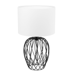 LAMPADA DA TAVOLO NIMLET 1 X E27 METALLO RETICOLATO, PARALUME TESSUTO BIANCO Ø30 H51.5