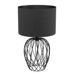 LAMPADA DA TAVOLO NIMLET 1 X E27 METALLO RETICOLATO, PARALUME TESSUTO NERO Ø30 H51.5