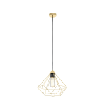 SOSPENSIONE TARBES 1 X E27 PARALUME RETICOLATO IN OTTONE SPAZZOLATO Ø32.5 H110