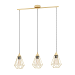 SOSPENSIONE TARBES 3 X E27 PARALUME RETICOLATO IN OTTONE SPAZZOLATO 79.5 x 17.5 H130