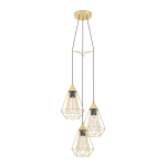 SOSPENSIONE TARBES 3 X E27 PARALUME RETICOLATO IN OTTONE SPAZZOLATO Ø35.5 H130