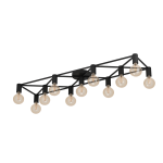 PLAFONIERA SPEKE 11 X E27 STRUTTURA ACCIAIO NERO H 105 x L 1560