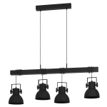 SOSPENSIONE SHIREBROOK 4 X E27 STRUTTURA IN METALLO NERO H 1100 x L 1000