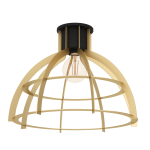 PLAFONIERA STILLINGTON 1 X E27 STRUTTURA IN METALLO NERO E RETICOLATO ORO  Ø 415 H 315
