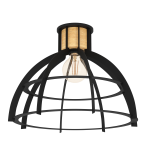 STILLINGTON 1 X E27 STRUTTURA LEGNO E METALLO RETICOLATO NERO  Ø 415 H 315