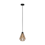 SOSPENSIONE ADWICKLE 1 X E27 STRUTTURA IN METALLO E TESSUTO CANAPA H 1100 x L 170