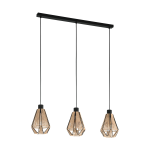 SOSPENSIONE ADWICKLE 3 X E27 STRUTTURA IN METALLO E TESSUTO CANAPA H 1100 x L 870