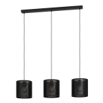 SOSPENSIONE MANBY 3 X E27 STRUTTURA IN METALLO RETICOLATO NERO H 1100 x L 900