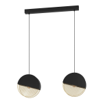 SOSPENSIONE MUMBLES 2 X E27 STRUTTURA METALLO NERO E ORO H 1100 x L 860