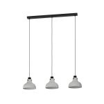 SOSPENSIONE MATLOCK 3 X E27 PARALUME METALLO GRIGIO E NERO H 1100 x L 900
