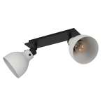 PLAFONIERA MATLOCK 2 X E27 STRUTTURA METALLO GRIGIO E NERO H 225 x L 520