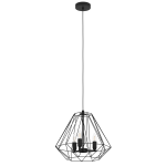 SOSPENSIONE TARLE 3 X E14 STRUTTURA METALLO RETICOLATO NERO Ø 445 H 1100