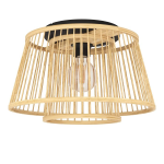 PLAFONIERA HYKEHAM 1 X E27 STRUTTURA METALLO PARALUME LEGNO RETICOLATO Ø 380 H 210