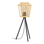 LAMPADA DA TAVOLO HYKEHAM 1 X E27 STRUTTURA METALLO PARALUME LEGNO RETICOLATO Ø 210 H 570