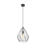 SOSPENSIONE CARLTON 1 X E27 PARALUME METALLO RETICOLATO NERO Ø31 H110