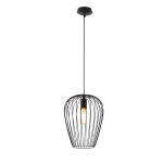 SOSPENSIONE NEWTOWN 1 X E27 PARALUME METALLO NERO RETICOLATO Ø27.5 H110