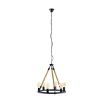 SOSPENSIONE FINDLAY 6 X E27 METALLO NERO E CORDA Ø56 H150