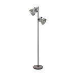 PIANTANA BARNSTAPLE 2 X E27 STRUTTURA LEGNO PARALUME METALLO ZINCATO PATINATO 35 x H158 Base Ø27