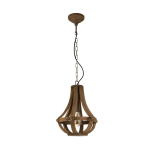 SOSPENSIONE KINROSS 1 X E27 STRUTTURA METALLO MARRONE E LEGNO Ø31 H110