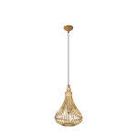 SOSPENSIONE AMSFIELD 1 X E27 PARALUME RETICOLATO LEGNO Ø35 H110