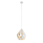 SOSPENSIONE CARLTON 1 1 X E27 PARALUME METALLO BIANCO INTERNO ORO Ø31 H110