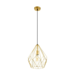 SOSPENSIONE CARLTON 1 X E27 PARALUME METALLO RETICOLATO ORO Ø31 H110