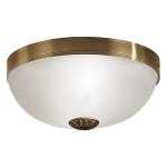 PLAFONIERA IMPERIAL 2 X E27 STRUTTURA METALLO BRUNITO DIFFUSORE VETRO SATINATO Ø31 H14