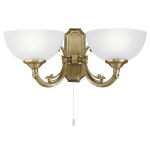 APPLIQUE SAVOY 2 X E14 STRUTTURA METALLO BRUNITO VETRO SATINATO BIANCO 41 x 21 H16