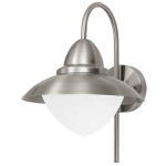 APPLIQUE SIDNEY 1 X E27 DA ESTERNO STRUTTURA ACCIAIO INOX DIFFUSORE VETRO OPACO IP44 Ø27 x 32.5 H37.5
