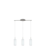 SOSPENSIONE TROY 3 3 X E27 STRUTTURA METALLO NICKEL SATINATO DIFFUSORE VETRO OPACO 72 x 10.5 H110