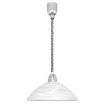 SOSPENSIONE LORD 2 1 X E27 STRUTTURA METALLO NICKEL OPACO DIFFUSORE VETRO ALABASTRO Ø36 H110