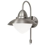 APPLIQUE DA ESTERNO SIDNEY 1 X E27 STRUTTURA ACCIAIO INOX DIFFUSORE VETRO OPACO SENSORE PIR IP44 Ø27.5 x 32.5 H37.5