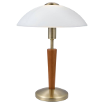 LAMPADA DA TAVOLO SOLO 1 1 X E14 STRUTTURA METALLO BRUNITO LEGNO NOCE Ø26 H35