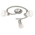 PLAFONIERA DAKAR 1 3 X E14 STRUTTURA METALLO NICKEL SATINATO DIFFUSORE VETRO A STRISCE Ø29.5