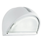 APPLIQUE DA ESTERNO ONJA 1 X E27 STRUTTURA ALLUMINIO BIANCO DIFFUSORE VETRO SCANALATO CHIARO IP44 22 x 15 H15.5