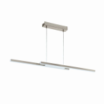 SOSPENSIONE FRAIOLI-Z LED 2 X 17W CAMBIO COLORE 2700K - 6500K CON TELECOMANDO E APP STRUTTURA ALLUMINIO NICKEL SATINATO 105.5 x 10 H120