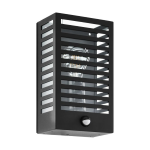 APPLIQUE ALAMONTE 3 1 X E27 STRUTTURA ALLUMINIO NERO DA ESTERNO SENSORE PIR IP44 17 x 10 H29.5