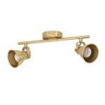 PLAFONIERA SERAS 2 X GU10 2 X 5W STRUTTURA METALLO OTTONE SPAZZOLATO 37 x 6.5