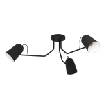 PLAFONIERA LORETO 3 X E27 STRUTTURA METALLO NERO INTERNO BIANCO Ø114.5 H35.5