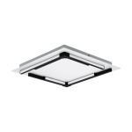 PLAFONIERA ZAMPOTE LED 25W 3400 LUMEN 3000K STRUTTURA ALLUMINIO BIANCO E NERO 38 x 38 H5