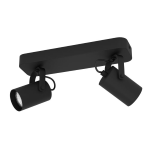 PLAFONIERA SPOT SOREGO 2 X GU10 2 X 3W 3000K STRUTTURA METALLO NERO 28 x 10 H12