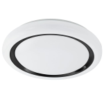 PLAFONIERA CAPASSO LED 19,5W 3000K STRUTTURA POLICARBONATO BIANCO DETTAGLIO NERO Ø48 H6
