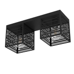 PLAFONIERA PIEDRITAS 2 X E27 STRUTTURA METALLO NERO 51.5 x 18 H20.5