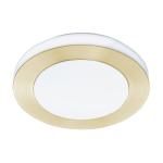 PLAFONIERA LED CARPI 10,8W 3000K STRUTTURA METALLO ORO DIFFUSORE POLICARBONATO BIANCO IP44 Ø30 x 7.5